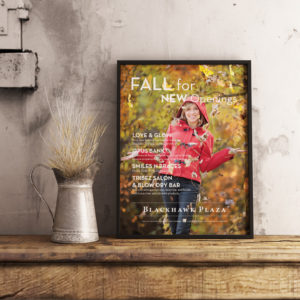 new stores sign for Blackhawk Plaza