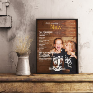 Halloween sign for The Mall at Whitney Field