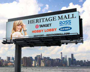 billboard for Heritage Mall