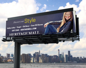 billboard for Heritage Mall