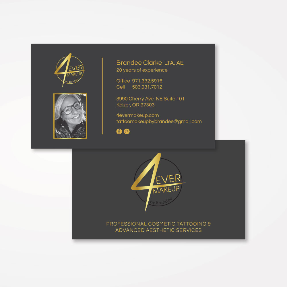 Business cards for 4Ever Makeup